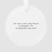 カール・ジョナス・ラブリュドヴィグ・アルmqvist c1835 オーナメント (裏面)