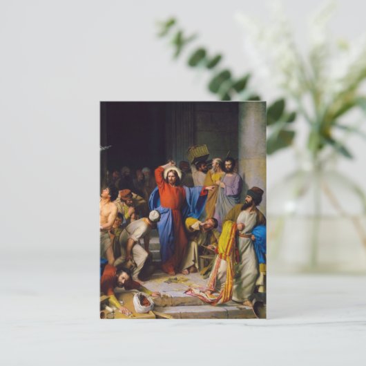 カール・ブロッホで神殿を清めるイエス シーズンポストカード (スタンド正面)