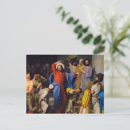 カール・ブロッホで神殿を清めるイエス ポストカード (スタンド正面)