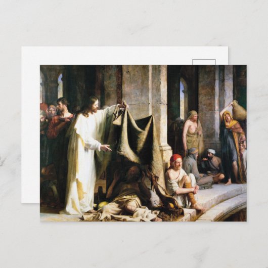 カール・ブロッホによってベテスダで病気を癒すキリスト シーズンポストカード (正面/裏面)