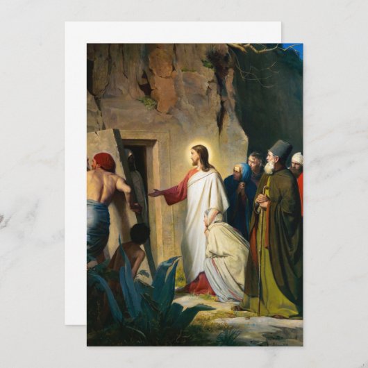 カール・ブロッホによってラザロを育てるイエス サンキューカード (正面/裏面)