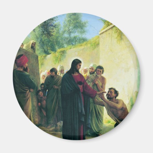 カール・ブロッホによる盲人の癒し マグネット (正面)