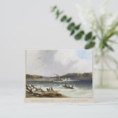 カール・ボドマー – ミズーリ川イエローストーン蒸気船 ポストカード (スタンド正面)