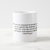 カール·ポッパース引用文不寛容のパラドックス ジャンボコーヒーマグカップ (正面)