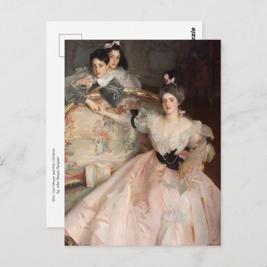 カール・マイヤー夫人と彼女の子供たちは歌手Sargentによって ポストカード (正面/裏面)