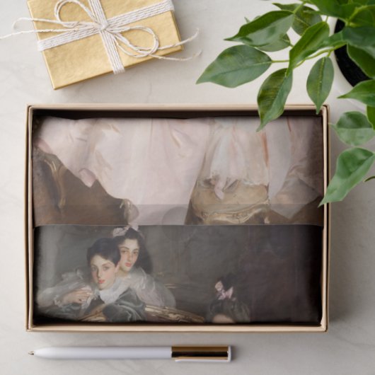 カール・マイヤー夫人と彼女の子供たちは歌手Sargentによって 薄葉紙 (ギフト)