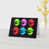 カール・マルクスのコラージュ カード (黄色い花)