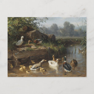 カール・ユッツの小川のあひる ポストカード