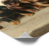 カール・ライハート　ダックスフントの子犬４頭 ポスター (角)