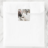 カール・ラルソン野外画家。冬のモチーフ スクエアシール (バッグ)