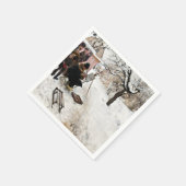 カール・ラルソン野外画家。冬のモチーフ スタンダードカクテルナプキン (角)