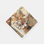 カール・ラルソン：クリスマスイブ詳細、 スタンダードランチョンナプキン (角)