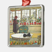 カール・ラルソン – 窓枠の花 メタルオーナメント (左)