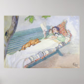 カール・ラーソンがベンチに横たわる女性 ポスター (正面)