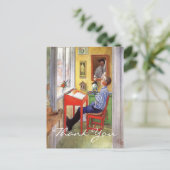 カール・ラーソンが宿題をするエスビョルン ポストカード (スタンド正面)