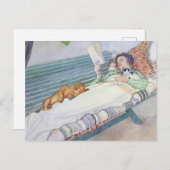 カール・ラーソンによって1913年のベンチに横たわる女性 ポストカード (正面/裏面)