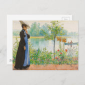 カール・ラーソンによる「浜辺のカリン」(1908) ポストカード (正面/裏面)