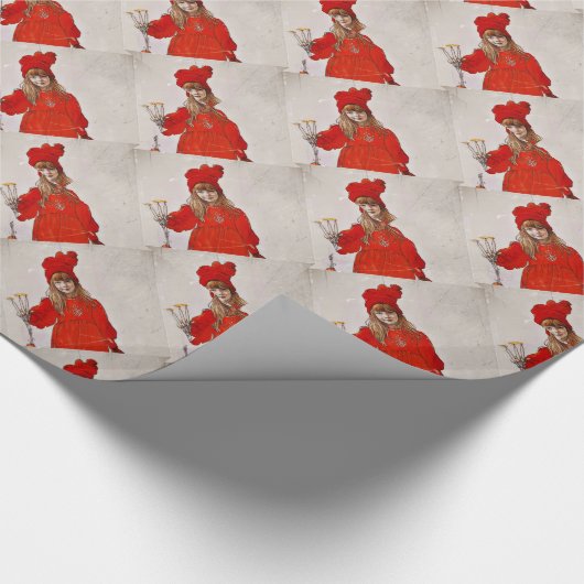 カール・ラーソンのスカンジナビア家族のクリスマス ラッピングペーパー (角)