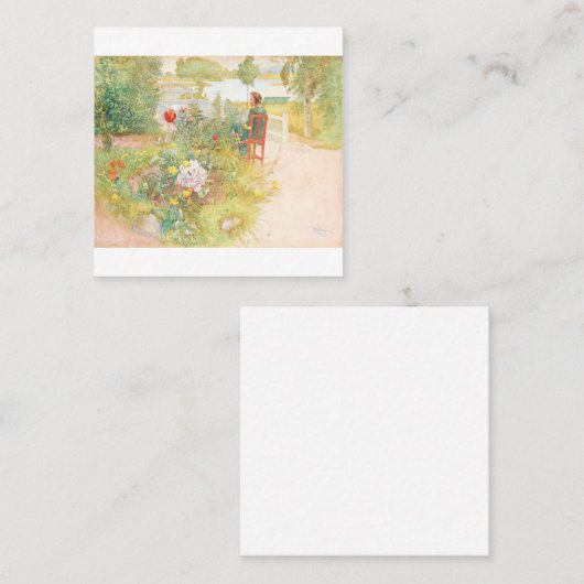 カール・ラーソンの夏の夕暮れ スクエア名刺 (正面/裏面)