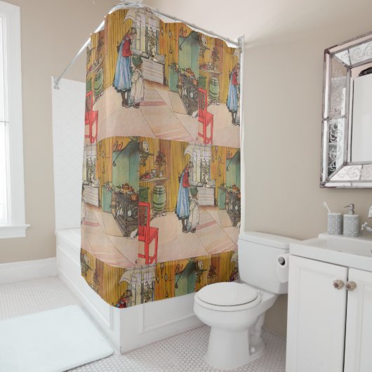 カール・ラーソンザキッチン シャワーカーテン (インサイチュ)