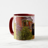 カール・ラーソンレッドフラワーズヴィンテージ父と母 マグカップ (正面左)