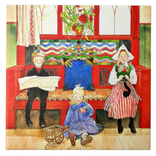 カール・ラーソン – パパ、ママ、子供、アー素晴らしト タイル (正面)