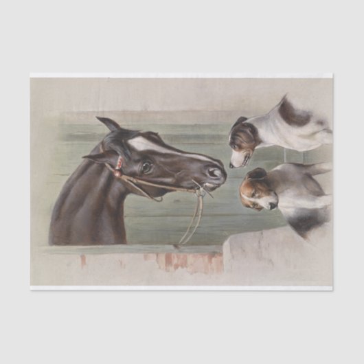 カール・リチェルト |馬と犬 薄葉紙 (正面)