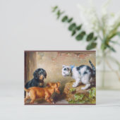 カール・レイチェル絵を描の勇敢な子猫のポストクロッシング ポストカード (スタンド正面)