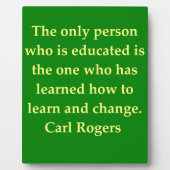 カール・ロジャース引用文 フォトプラーク (正面)