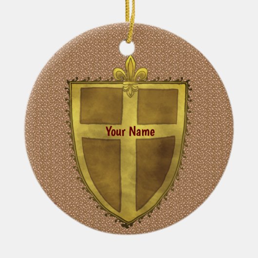 カール（紋章の）フラ・ダ・リシールドの姓 セラミックオーナメント (正面)