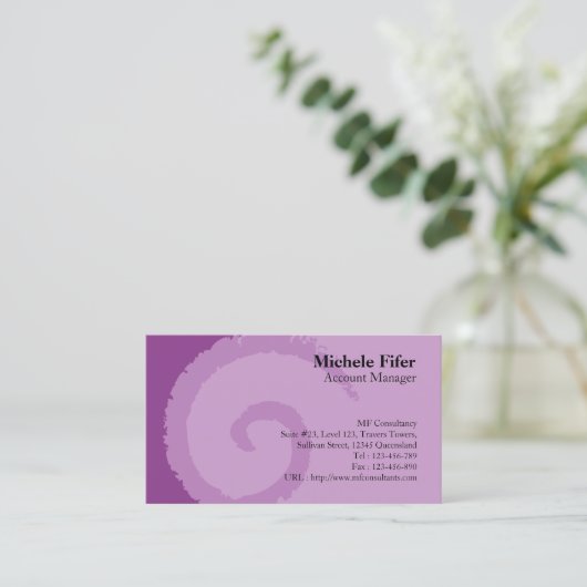 カール（紫）名刺 名刺 (スタンド正面)