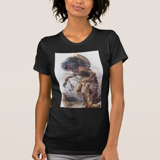 カールBodmer -犬のダンスをしているMoennitarriの戦士 Tシャツ (正面)
