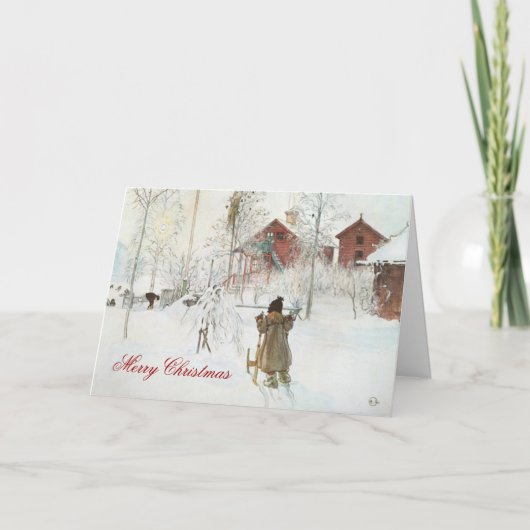 カールLarssonスカンジナビア冬ホームクリスマス シーズンカード (正面)