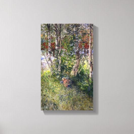 カールLarssonヴィンテージ昼寝インザグリーン キャンバスプリント (正面)