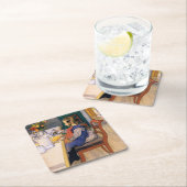 カールLarsson Aレイトライサーズ悲惨な朝食 スクエアペーパーコースター (インサイチュ)