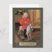 カールLarsson Boy on rocking horse CC0664クリスマス シーズンポストカード (正面/裏面)
