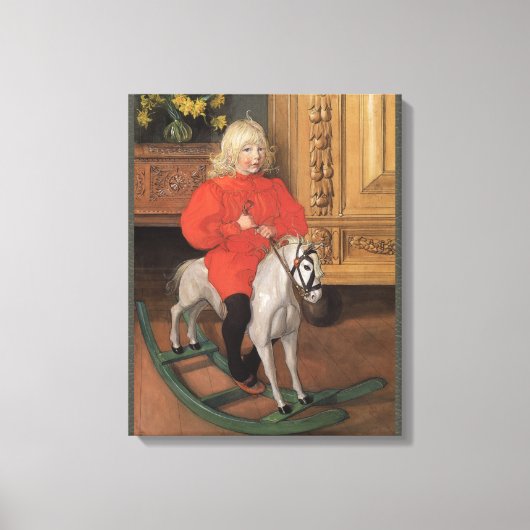 カールLarsson Boy on rocking horse CC1061 キャンバスプリント (正面)