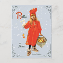 カールLarsson Brita as Iduna CC0909クリスマス ポストカード