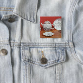 カールLinnaeusに示される茶サービス 缶バッジ (インサイチュ)