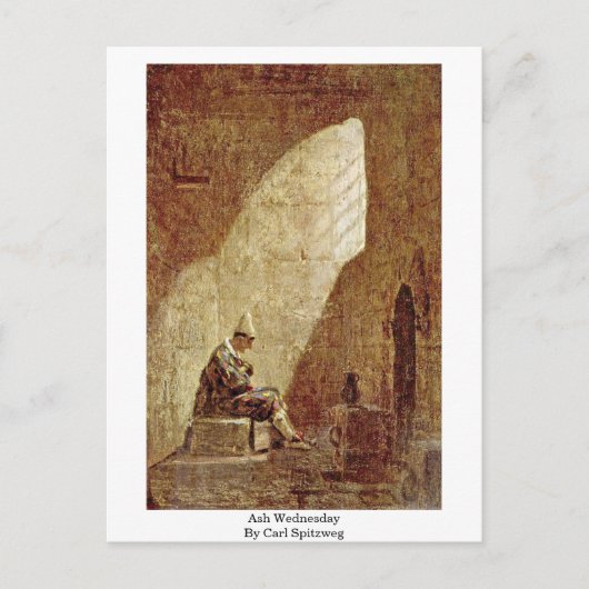 カールSpitzweg著灰の水曜日 ポストカード (正面)