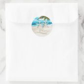 カールStarfishカップル頼4あなたの名前を砂で ラウンドシール (バッグ)