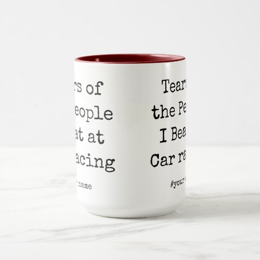 カーレおもしろいーシングでビートした人々の涙 マグカップ (中央)