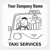 カーレンタル&タクシーサービスマンガステッカー スクエアシール (正面)