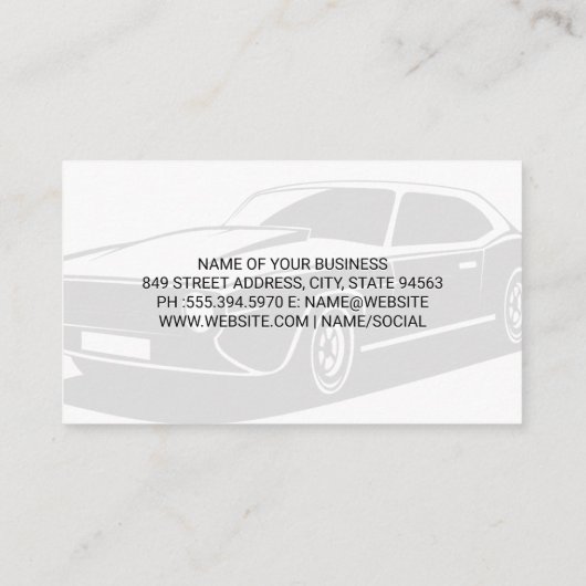 カーレンチロゴ |黒いテクスチャ 名刺 (裏面)