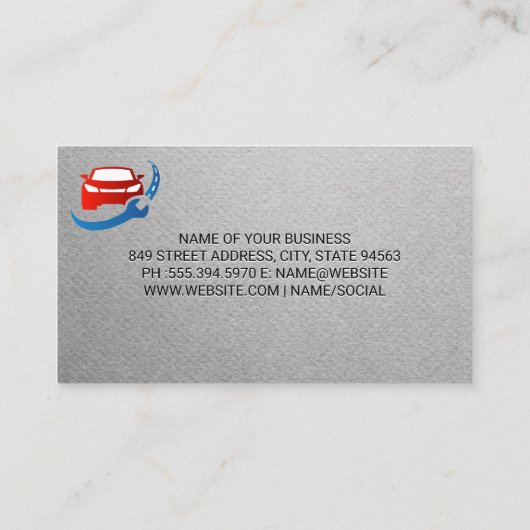 カーレンチ路 | 自動修復の修正ロゴ 名刺 (裏面)