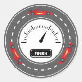 カーレーシングトラック誕生日 ラウンドシール (正面)