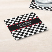 カーレーシングファンへようこそ スクエアペーパーコースター (アングル)