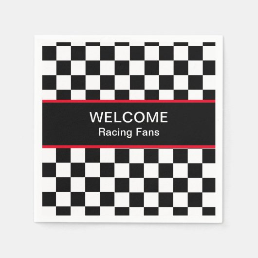 カーレーシングファンへようこそ スタンダードカクテルナプキン (正面)