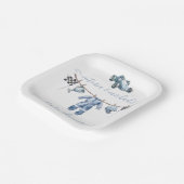 カーレーシングボーイ赤ちゃんシャワー ペーパープレート (傾斜あり)