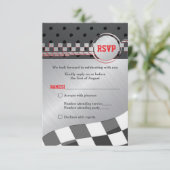 カーレーシングレーサーバー（ユダヤ教の）バル・ミツバーリプライカード 出欠カード (スタンド正面)